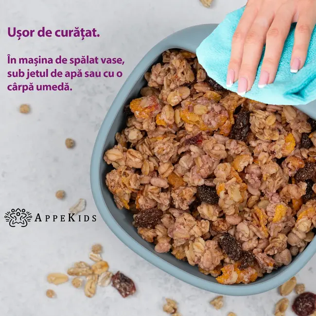 Bol din silicon cu ventuza, AppeKids, Classic - Aqua Blue KRTAK276128