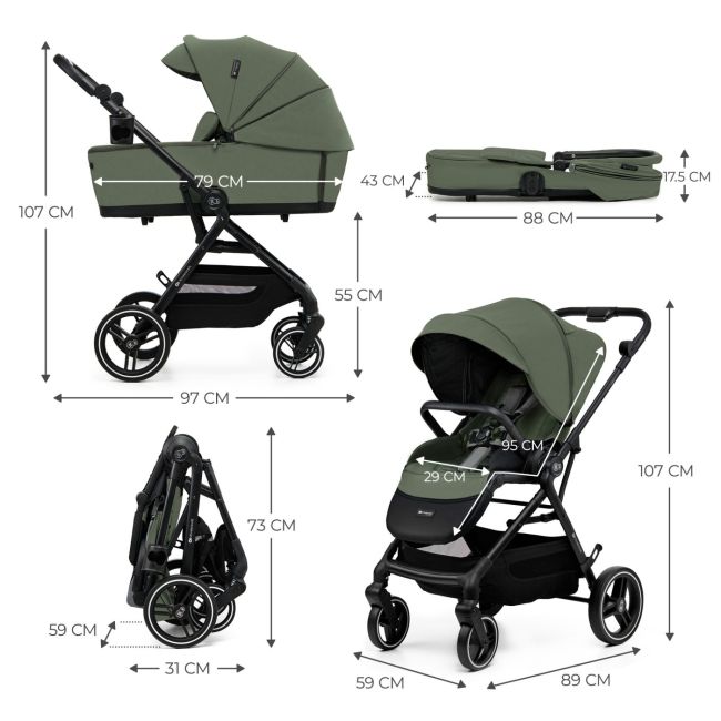 CARUCIOR KINDERKRAFT YOXI 3IN1 (MINK PRO) MISTIC GREEN VIVKSYOXI00GRE3000