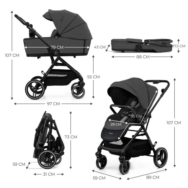 CARUCIOR KINDERKRAFT YOXI 3IN1 (MINK PRO) MOON GREY VIVKSYOXI00GRY3000