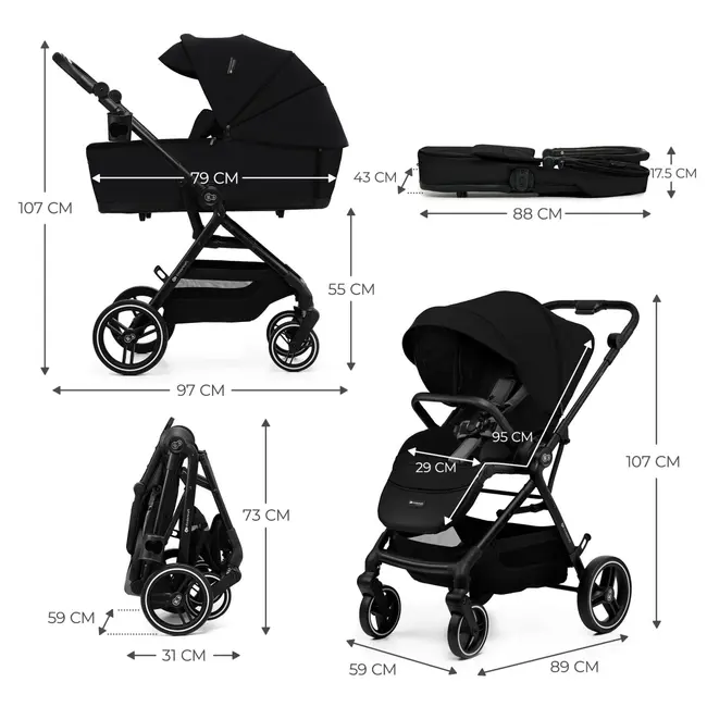 CARUCIOR KINDERKRAFT YOXI 3IN1 (MINK PRO) PURE BLACK VIVKSYOXI00BLK3000