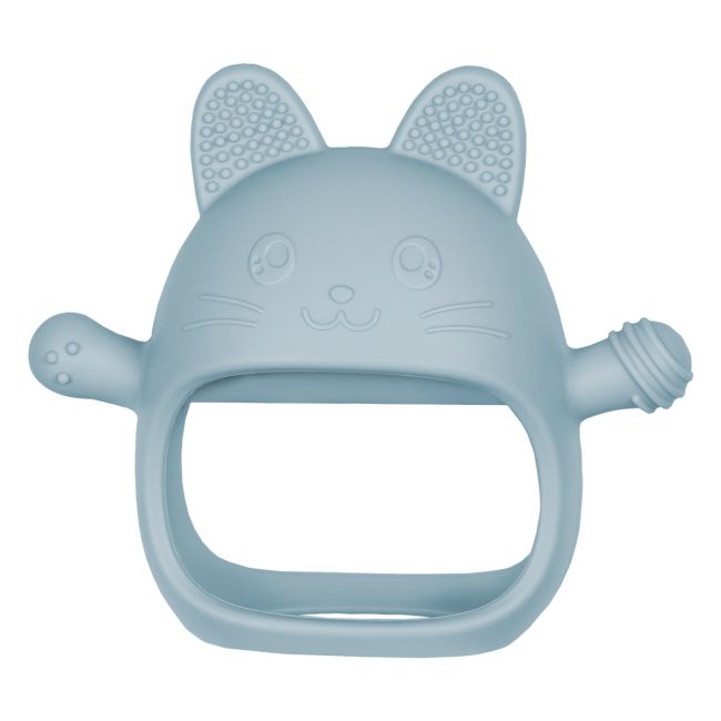 Jucarie pentru dentitie din silicon, Appekids, Manusa Kitty - Aqua Blue KRTAK276043