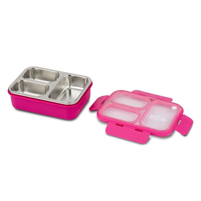 Recipient dreptunghiular pentru alimente bento din oțel inoxidabil "we care", magenta 800ml smb10-262-001