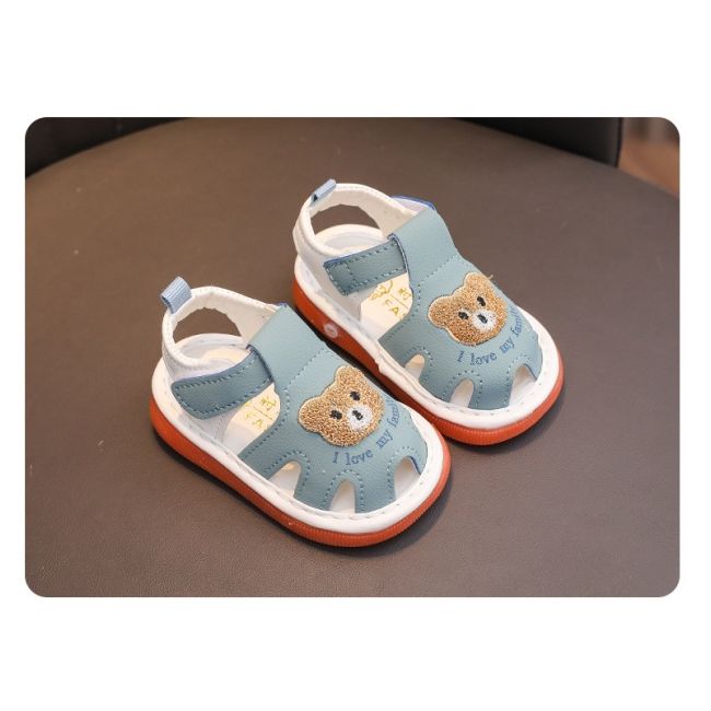 Sandalute bleu cu piuitoare - bear family md2025su13-1-sa45