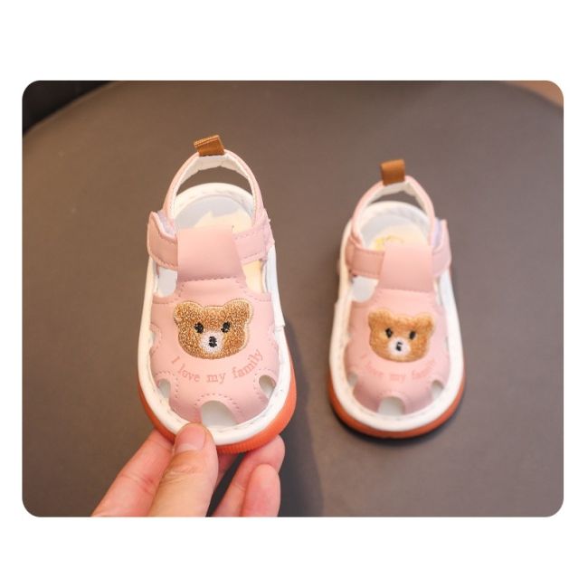 Sandalute roz cu piuitoare - bear family mb2025su13-4-sa45