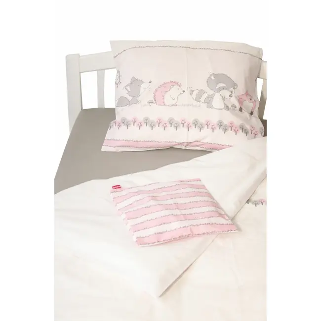 Lenjerie pat copii Odette Pink, din bumbac, 100x150 cm KDEHP100150HP4060ODTP