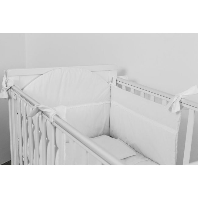 Protectie jumatate patut Alb cu dantela, din bumbac KDE35NBLF