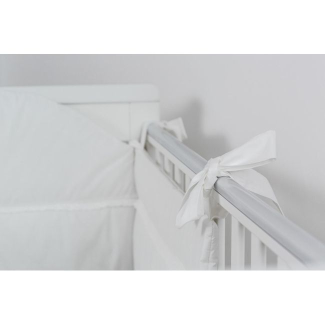 Protectie jumatate patut Alb cu dantela, din bumbac KDE35NBLF