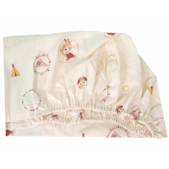 Set cearceafuri Mici indieni, cu elastic din bumbac, 60x85 cm KDECE26085MI