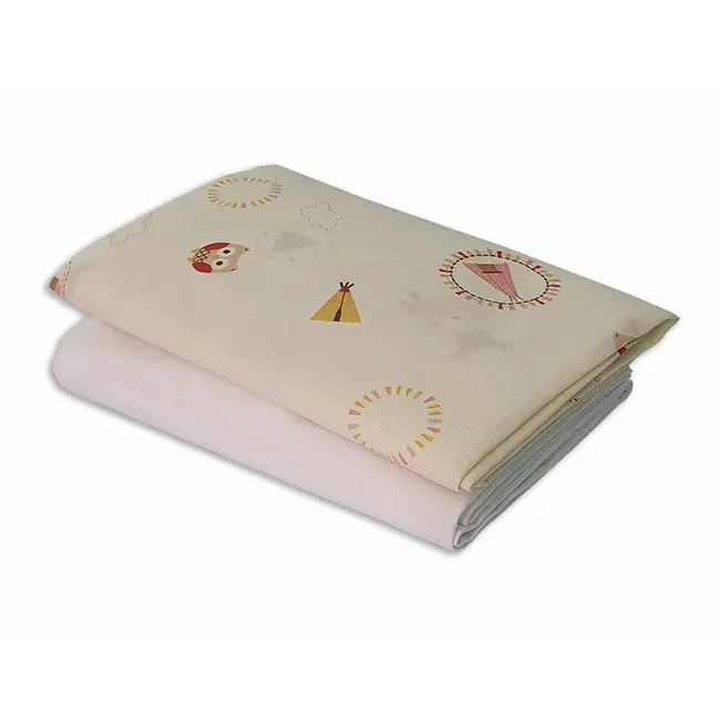 Set cearceafuri Mici indieni, cu elastic din bumbac, 63x127 cm KDECE263127MI
