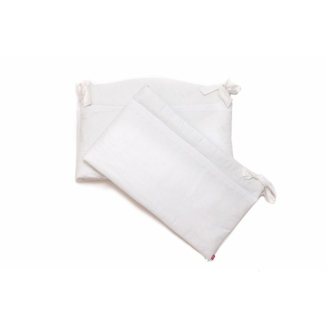 Set protectii patut Alb cu dantela, din bumbac, 60x120 cm KDESPNBACD