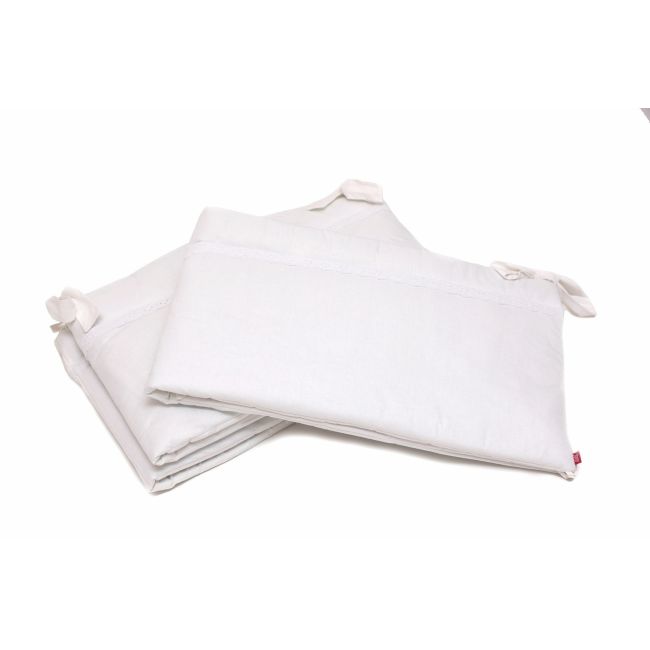 Set protectii patut Alb cu dantela, din bumbac, 60x120 cm KDESPNBACD