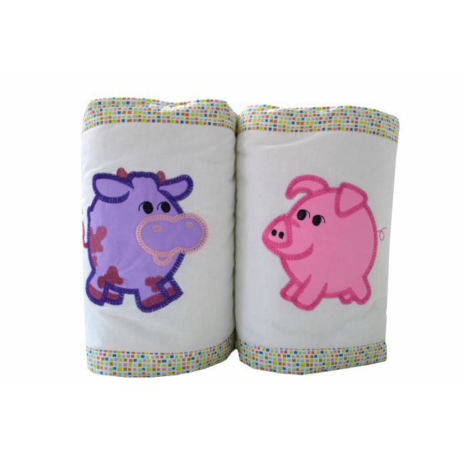 Set protectii patut Animale brodate, din bumbac KDESPBAB60
