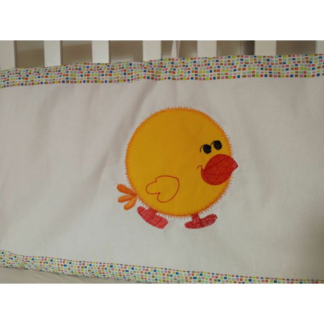 Set protectii patut Animale brodate, din bumbac KDESPBAB60