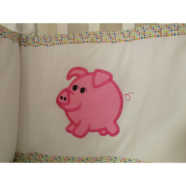Set protectii patut Animale brodate, din bumbac KDESPBAB60