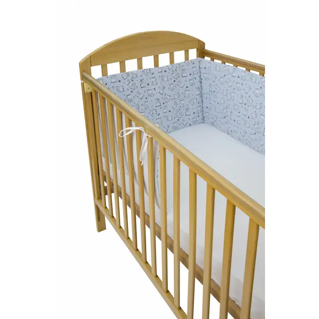 Set protectii patut Baby Bear albastru, din bumbac, 50x100 cm KDE20NBBBABABY