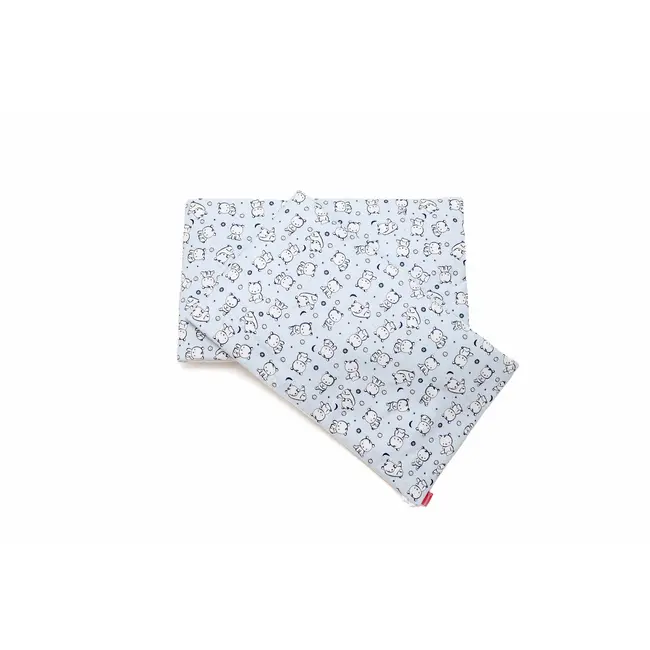 Set protectii patut Baby Bear albastru, din bumbac, 60x120 cm KDE35NBBBA