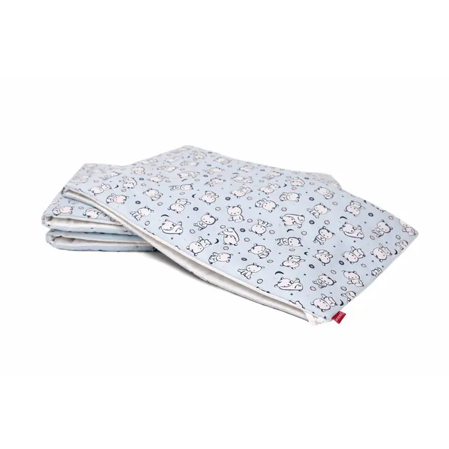 Set protectii patut Baby Bear albastru, din bumbac, 60x120 cm KDE35NBBBA