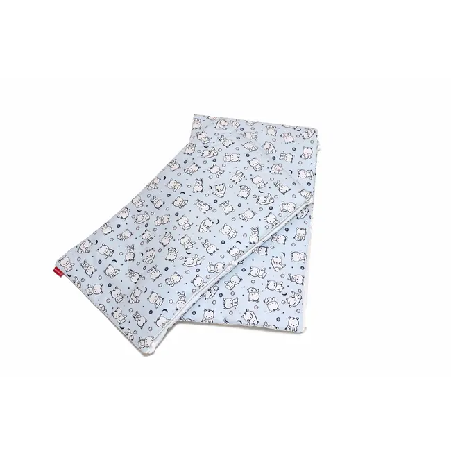 Set protectii patut Baby Bear albastru, din bumbac, 60x120 cm KDE35NBBBA