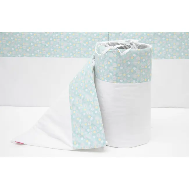 Set protectii patut Bubble Blue, din bumbac, 60x120 cm KDE35NBBBLU