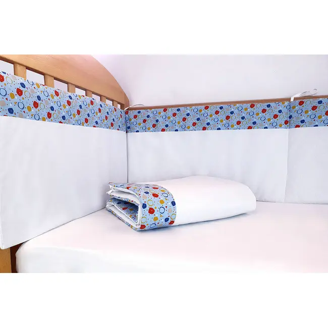 Set protectii patut Dansul Bulinelor, din bumbac, 60x120 cm KDE35NBDB