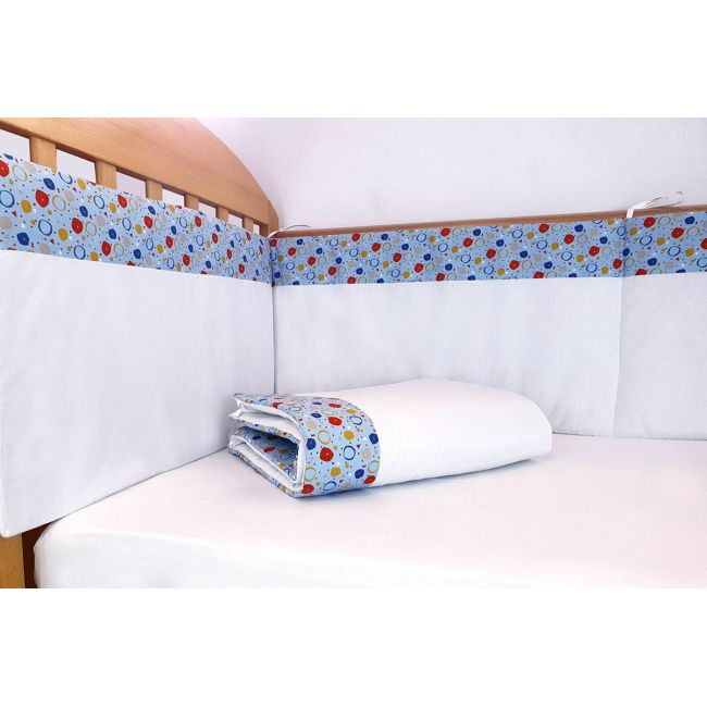 Set protectii patut Dansul Bulinelor, din bumbac, 70x140 cm KDE35NBDB70140