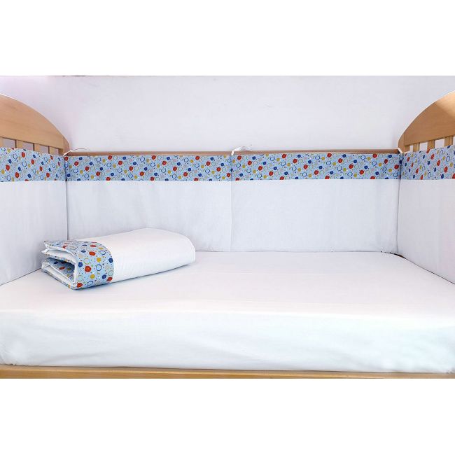 Set protectii patut Dansul Bulinelor, din bumbac, 70x140 cm KDE35NBDB70140