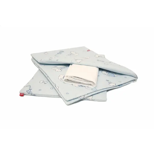 Lenjerie pat copii Ursuletul Martinica Albastru, din bumbac, 60x120 cm, 75x100 cm set 3 piese KDELP3753560120UMA