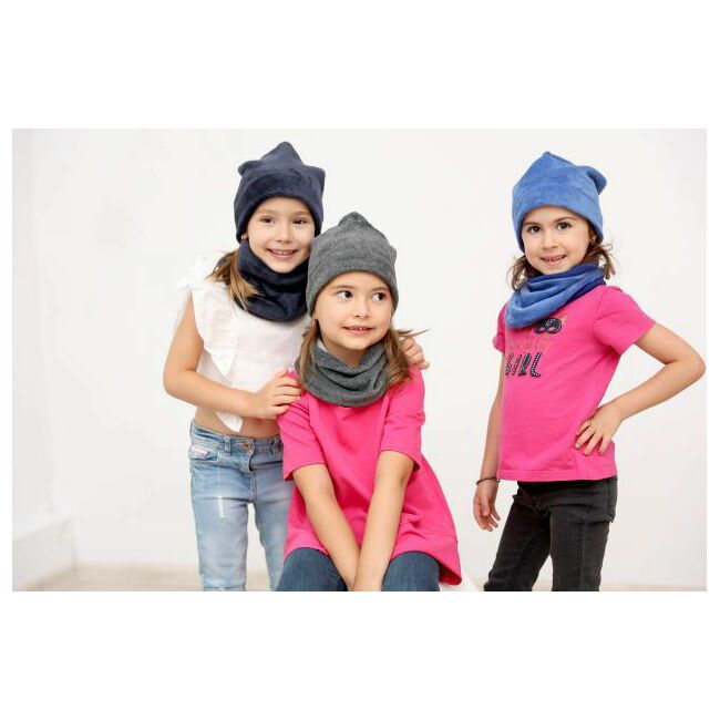 Set caciula cu guler Fleece Gray, 35-39 cm KDECPF36GR