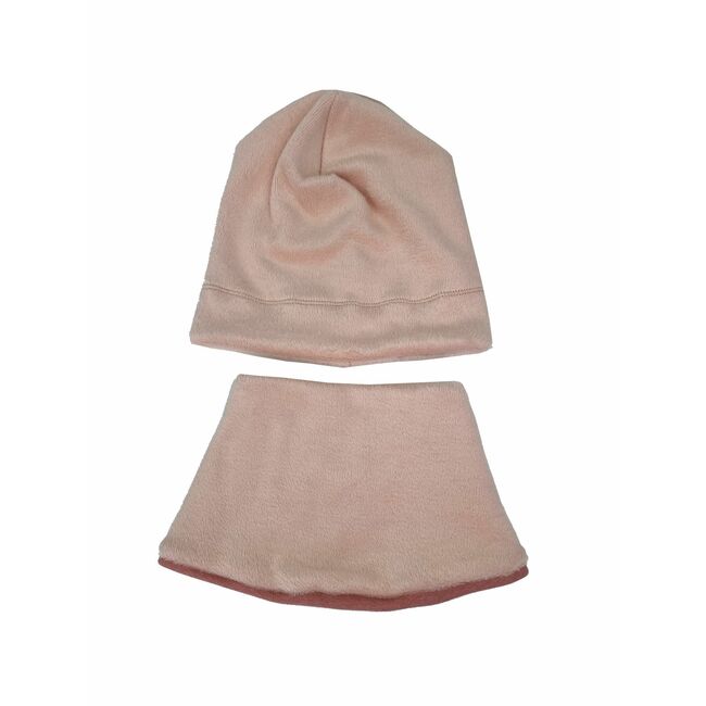 Set caciula cu guler Fleece Pink, 33-35 cm KDECPF00PINK