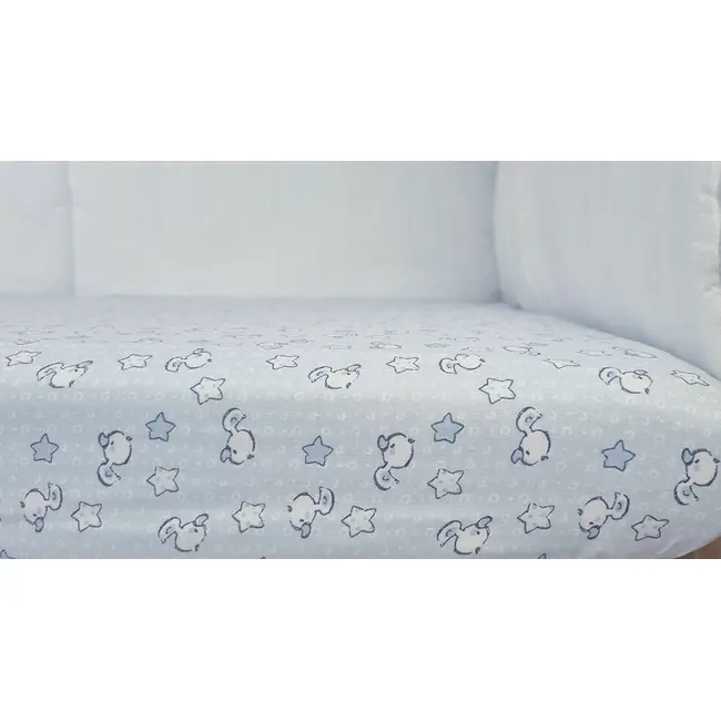 Set cearceafuri Blue Ducks, cu elastic, din bumbac, 60x120 cm KDECE260120BLDK