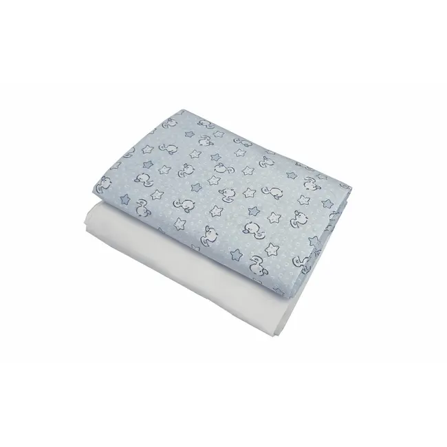 Set cearceafuri Blue Ducks, cu elastic, din bumbac, 60x120 cm KDECE260120BLDK