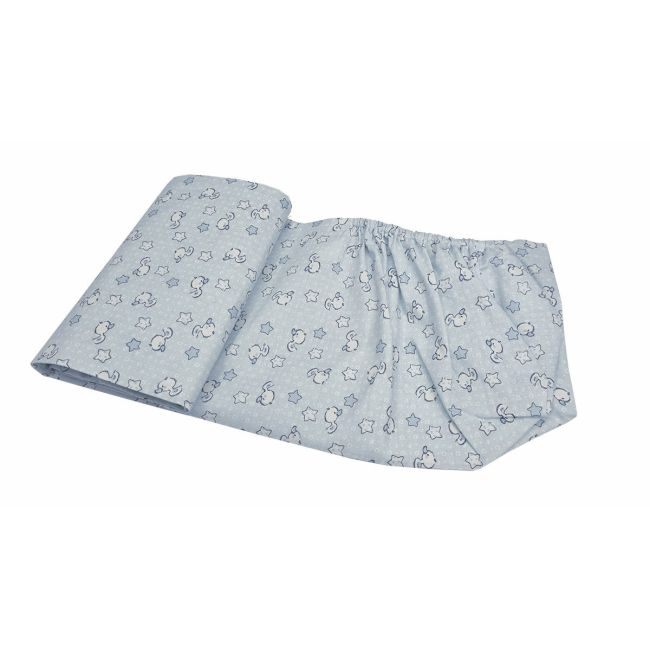 Set cearceafuri Blue Ducks, cu elastic, din bumbac, 70x110 cm KDECE270110BLDK
