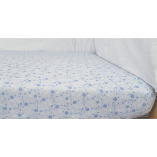 Set cearceafuri Blue Moon, cu elastic, din bumbac, 70x110 cm KDECE270110BLMOO