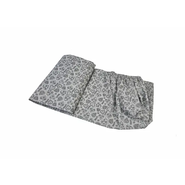 Set cearceafuri Gray Hearts, cu elastic din bumbac, 60x120 cm KDECE260120GRH