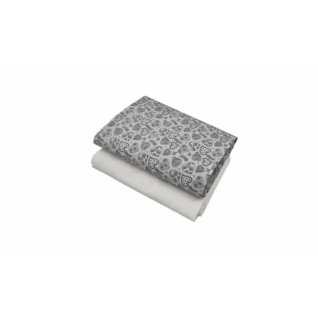 Set cearceafuri Gray Hearts, cu elastic din bumbac, 60x85 cm KDECE26085GRH