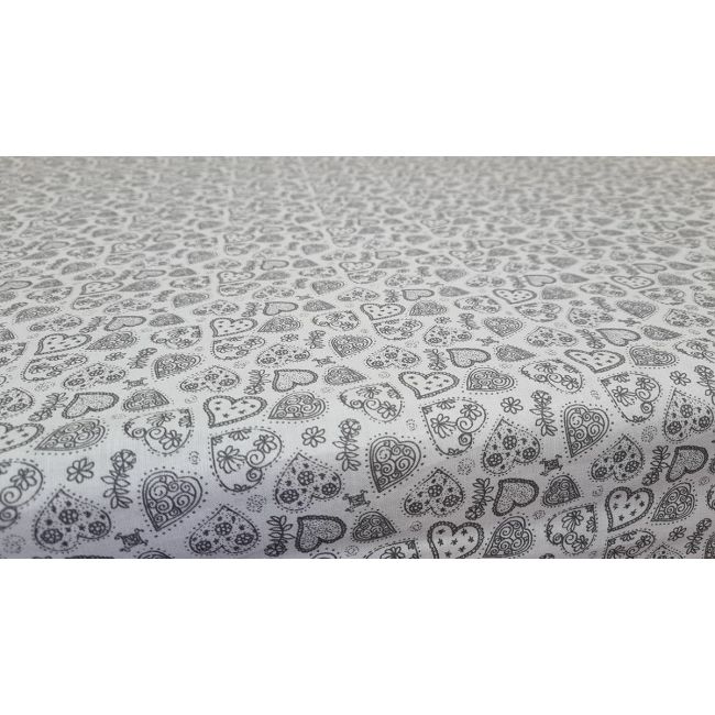 Set cearceafuri Gray Hearts, cu elastic din bumbac, 63x127 cm KDECE263127GRH