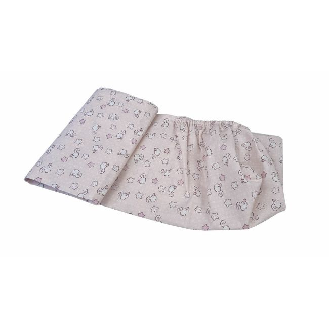 Set cearceafuri Pink Ducks, cu elastic, din bumbac, 70x140 cm KDECE270140PKDK