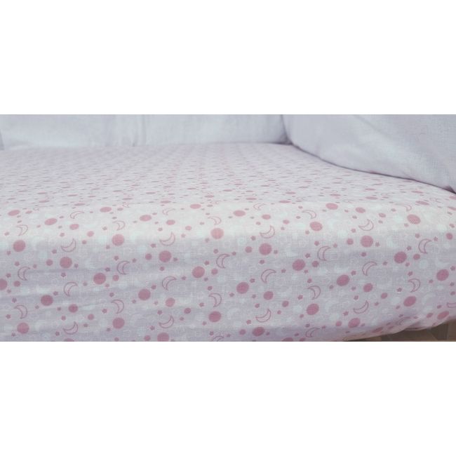 Set cearceafuri Pink Moon, cu elastic, din bumbac, 60x120 cm KDECE260120PKMOO