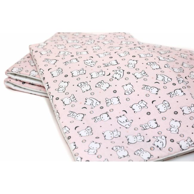 Set protectii patut Baby Bear roz, din bumbac, 50x100 cm KDE20NBBBRBABY