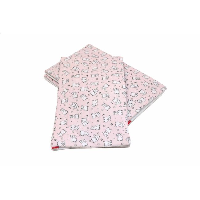 Set protectii patut Baby Bear roz, din bumbac, 50x100 cm KDE20NBBBRBABY