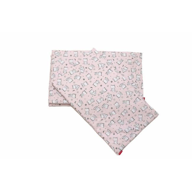 Set protectii patut Baby Bear roz, din bumbac, 60x120 cm KDE35NBBBR