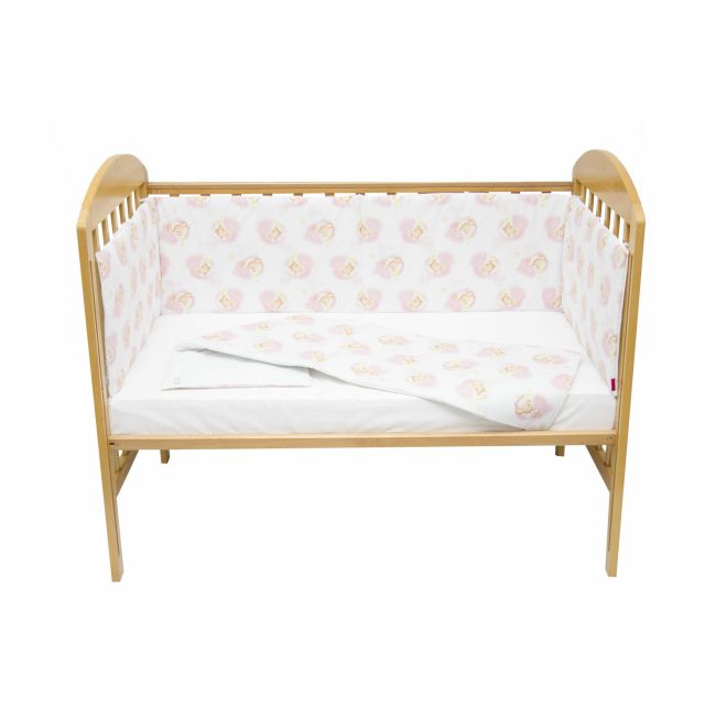 Set protectii patut Pink Bear's Dream, din bumbac, 50x100 cm KDE20NBPBDBABY