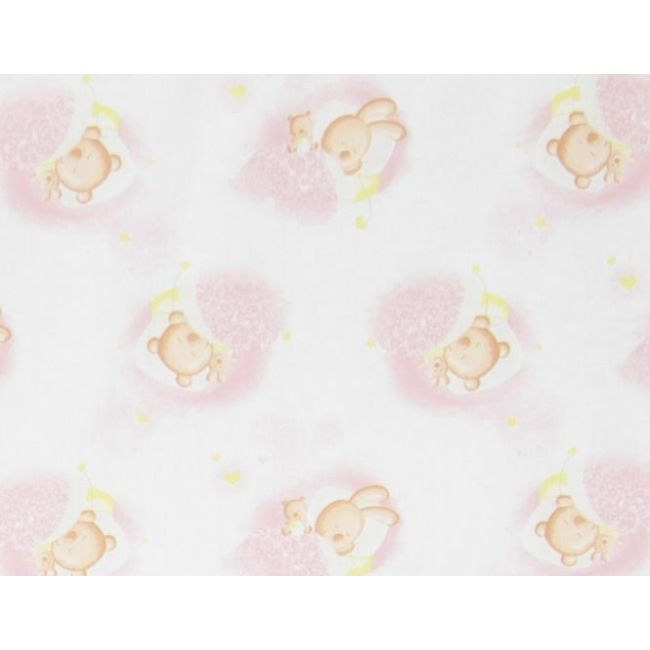 Set protectii patut Pink Bear's Dream, din bumbac, 60x120 cm KDE35NBPBD