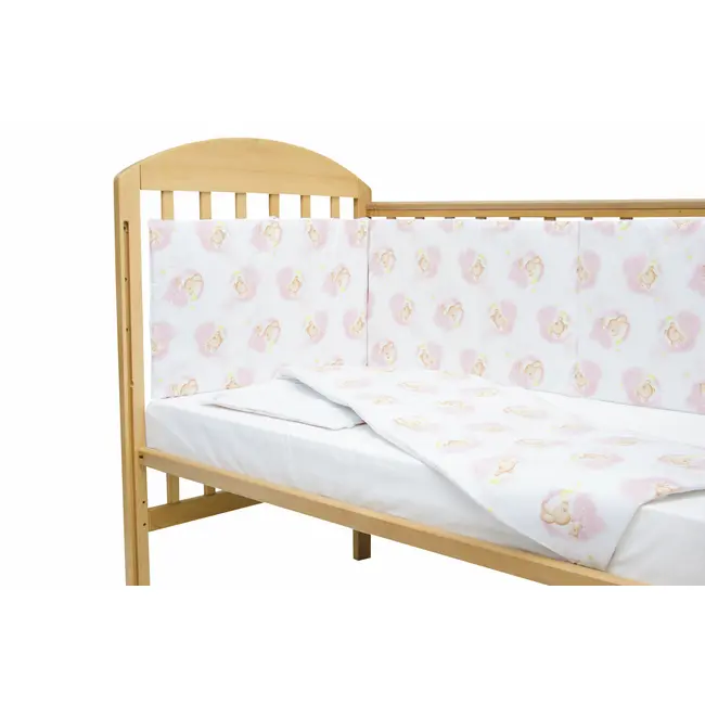 Set protectii patut Pink Bear's Dream, din bumbac, 60x120 cm KDE35NBPBD