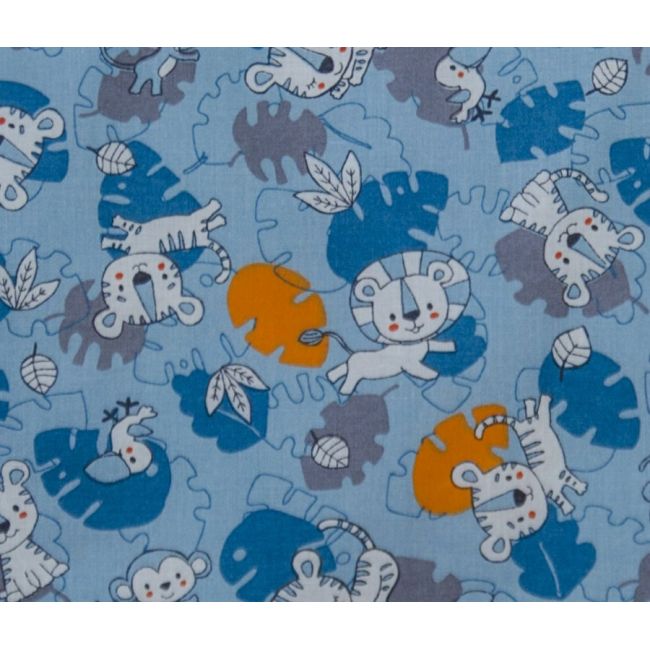 Set protectii patut Tiger Jungle, din bumbac, 60x120 cm KDE35NBTIGJ