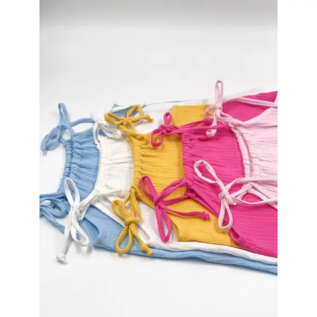 Top cu snur pentru copii, din muselina, Bluebird, 6-7 ani KDETSM67GBB