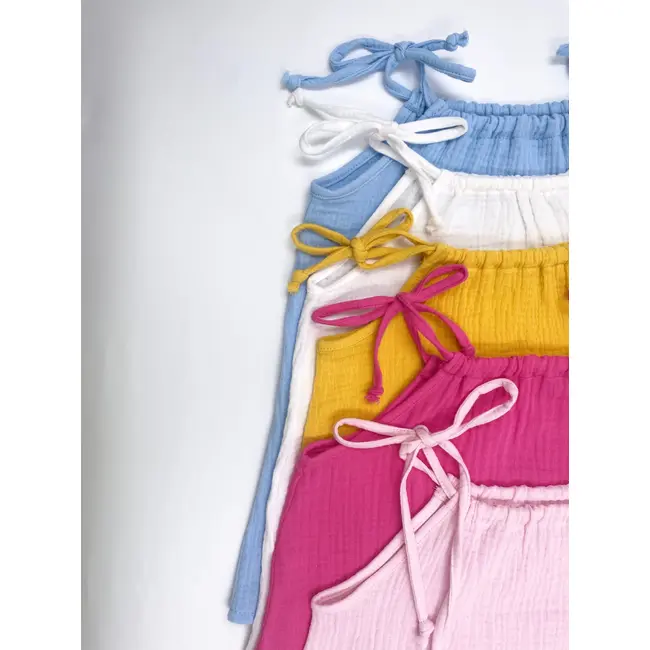 Top cu snur pentru copii, din muselina, Bluebird, 6-7 ani KDETSM67GBB