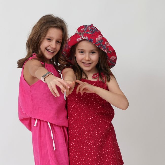 Top cu snur pentru copii, din muselina, Pink Pop, 4-5 ani KDETSM45BLD