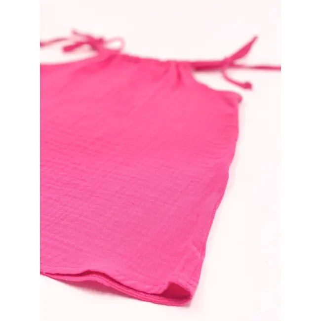 Top cu snur pentru copii, din muselina, Pink Pop, 5-6 ani KDETSM56BLD