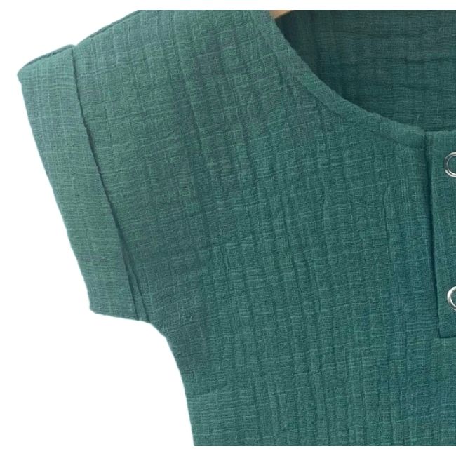 Tricou cu capse de vara pentru copii, din muselina, Curious Explorer, 3-4 ani KDEBM34CE